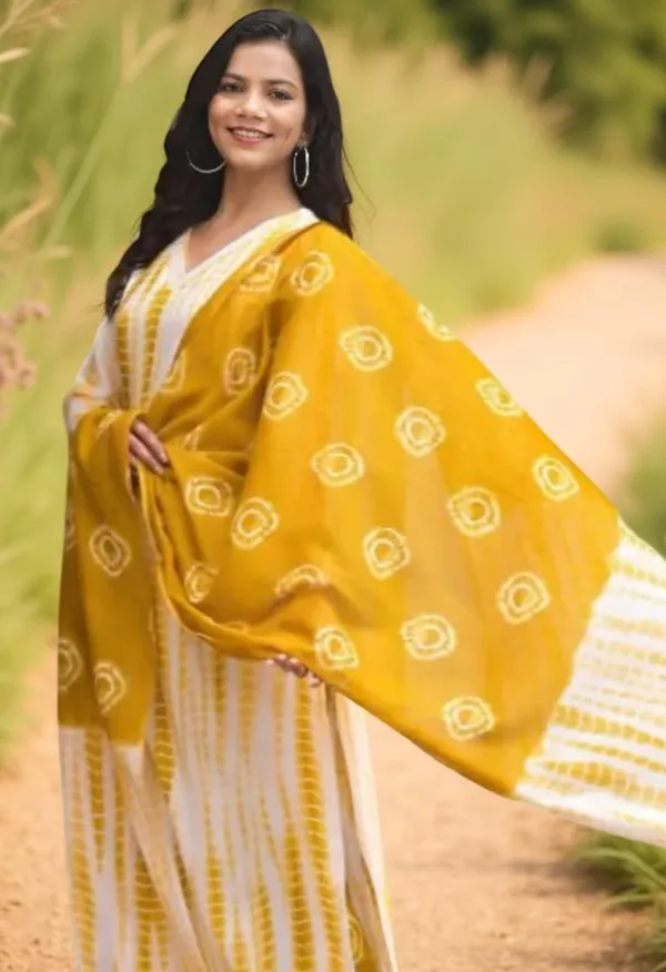 Yellow_Printed_Cotton_Salwar_Suit_Set_Stitched_Kurta_Pant_Dupatta_Set_For_Women