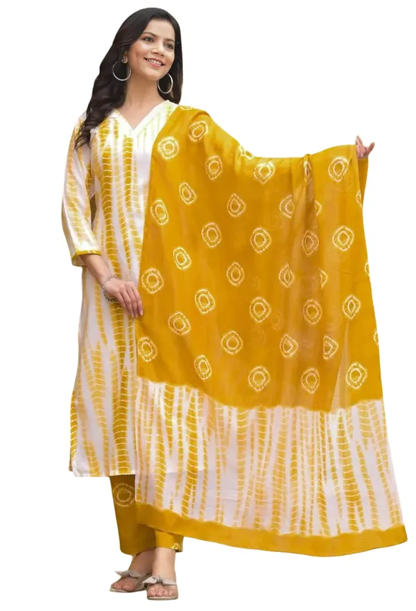 Yellow_Printed_Cotton_Salwar_Suit_Set_Stitched_Kurta_Pant_Dupatta_Set_For_Women