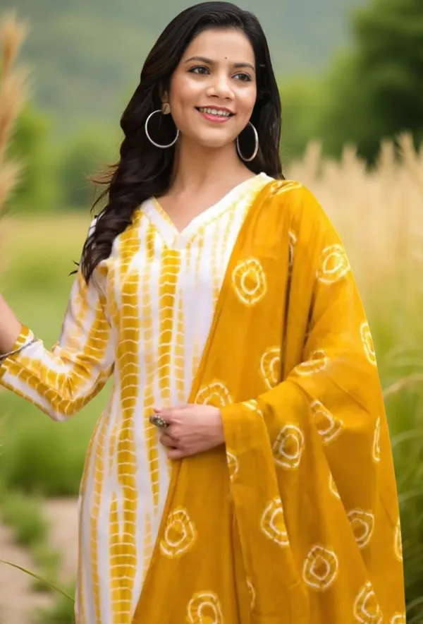 Yellow_Printed_Cotton_Salwar_Suit_Set_Stitched_Kurta_Pant_Dupatta_Set_For_Women