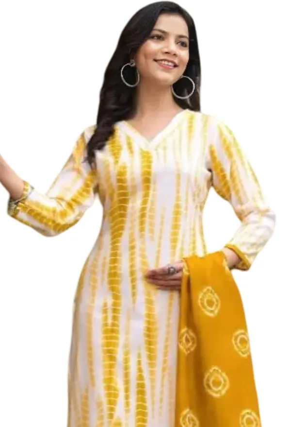 Yellow_Printed_Cotton_Salwar_Suit_Set_Stitched_Kurta_Pant_Dupatta_Set_For_Women