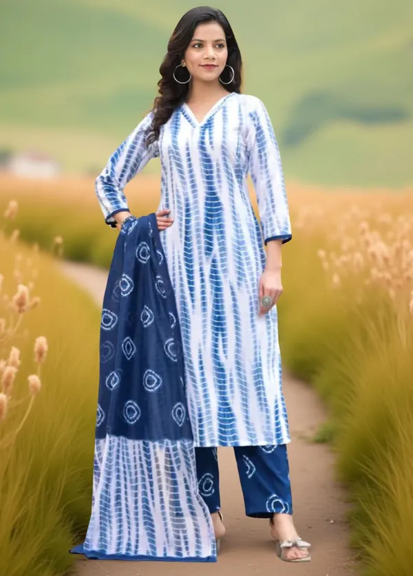 Blue_Printed_Cotton_Salwar_Suit_Set_Stitched_Kurta_Pant_Dupatta_Set_For_Women