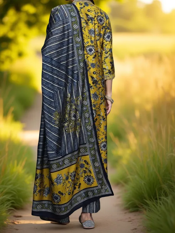 Yellow_Cotton_Printed_Salwar_Suit_Set_|_Kurta_Pant_Dupatta_Set_Stitched_For_Women