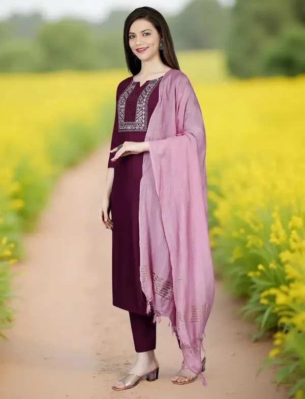 Purple_Stitched_Kurta_and_Pant_&_Dupatta_Set