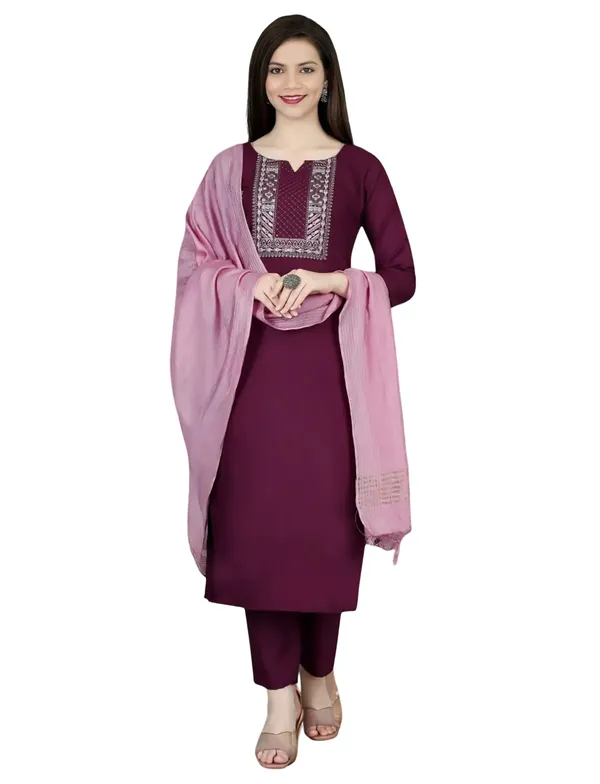 Purple_Stitched_Kurta_and_Pant_&_Dupatta_Set