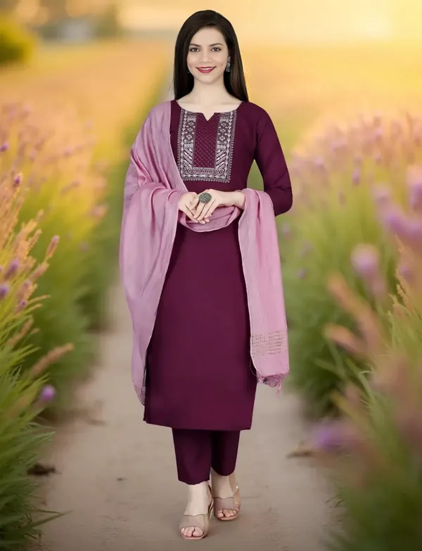 Purple_Stitched_Kurta_and_Pant_&_Dupatta_Set