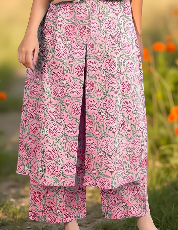 Pink_Stitched_Kurta_And_Palazzo_Set_For_Women