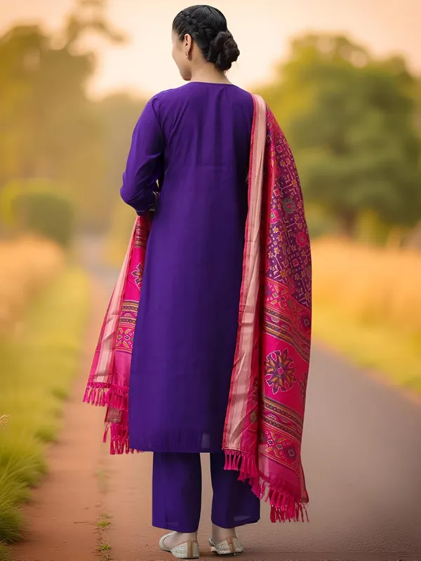 Purple_Stitched_Kurta_And_Pant_&_Dupatta_Set_For_Women