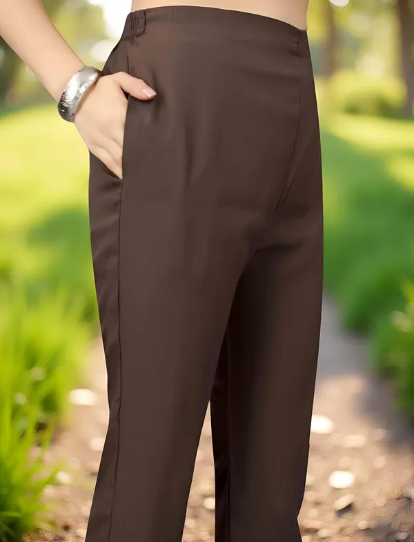 Brown_Stitched_Kurta_And_Pant_&_Dupatta_Set_For_Women