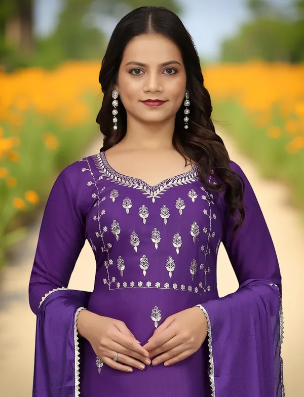 Purple_Stitched_Kurta_and_Pant_&_Dupatta_Set