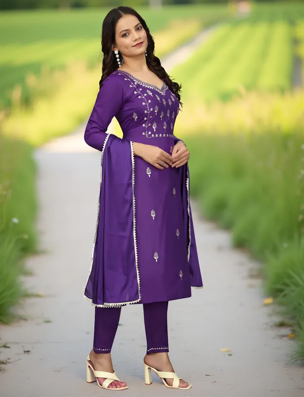 Purple_Stitched_Kurta_and_Pant_&_Dupatta_Set