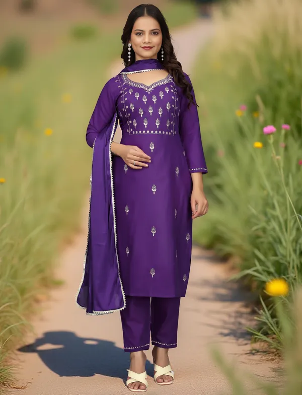 Purple_Stitched_Kurta_and_Pant_&_Dupatta_Set