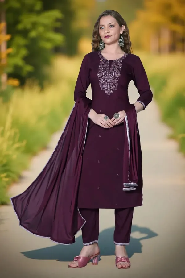 Purple_Stitched_Kurta_and_Pant_&_Dupatta_Set