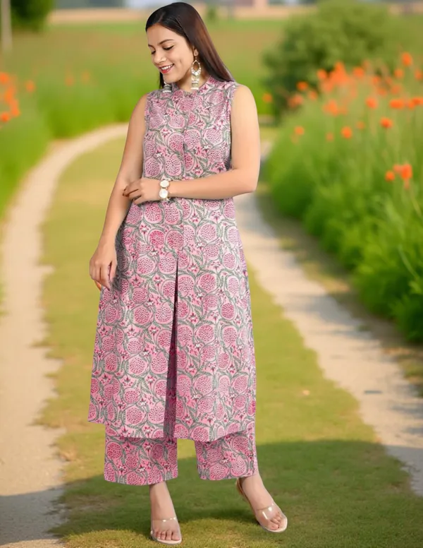Pink_Stitched_Kurta_And_Palazzo_Set_For_Women