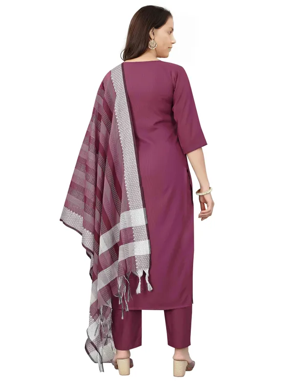 Purple_Stitched_Kurta_And_Pant_&_Dupatta_Set_For_Women