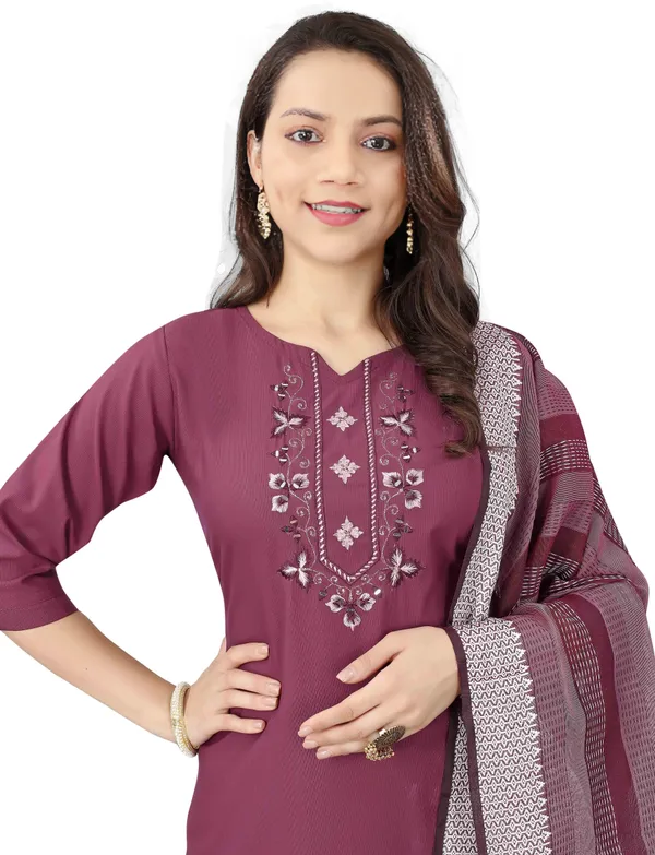 Purple_Stitched_Kurta_And_Pant_&_Dupatta_Set_For_Women