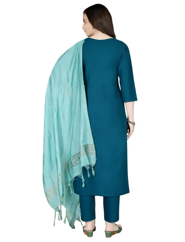 Indigo_Stitched_Kurta_and_Pant_&_Dupatta_Set