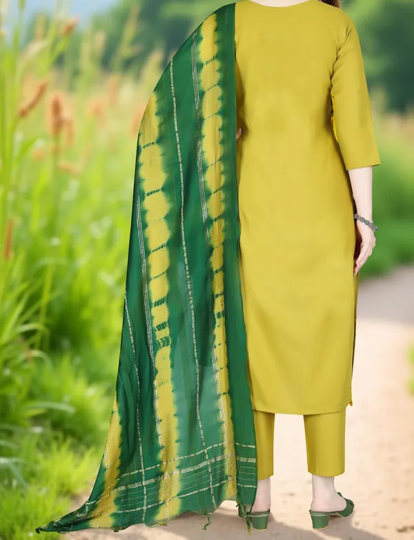 Yellow_Stitched_Kurta_and_Pant_&_Dupatta_Set