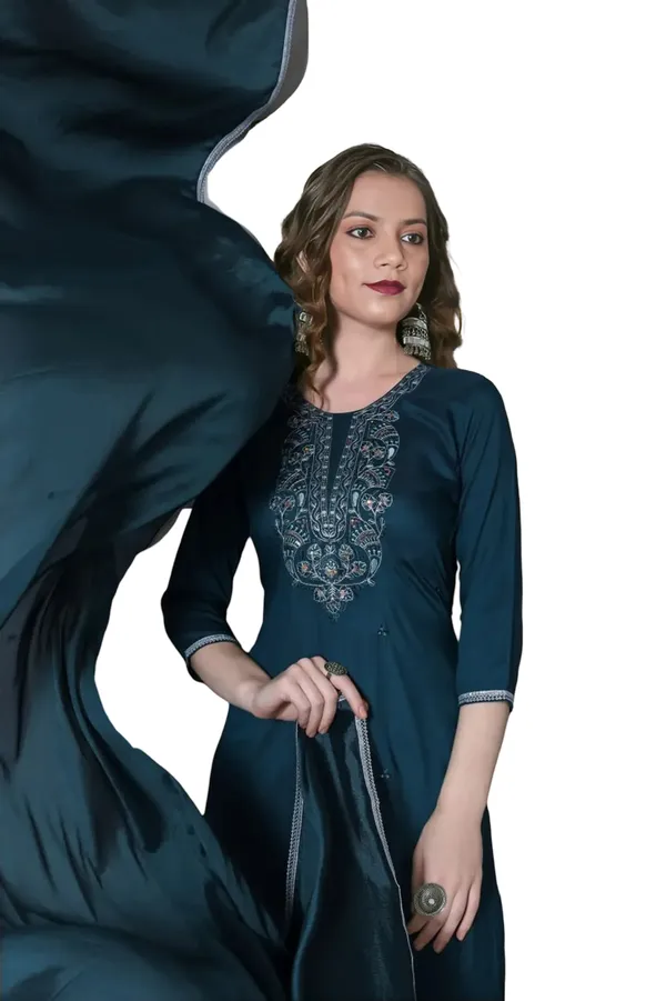 Indigo_Stitched_Kurta_and_Pant_&_Dupatta_Set