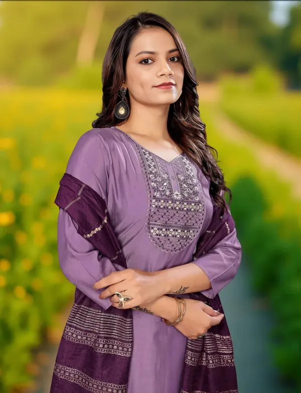 Purple_Stitched_Kurta_and_Pant_&_Dupatta_Set