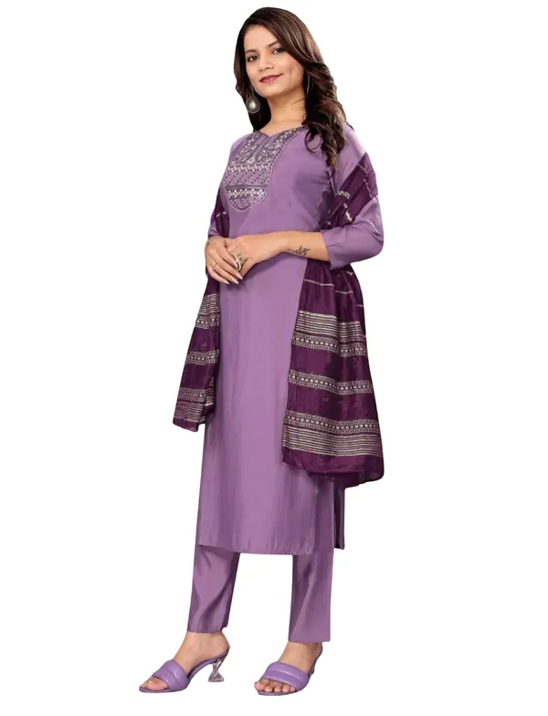 Purple_Stitched_Kurta_and_Pant_&_Dupatta_Set