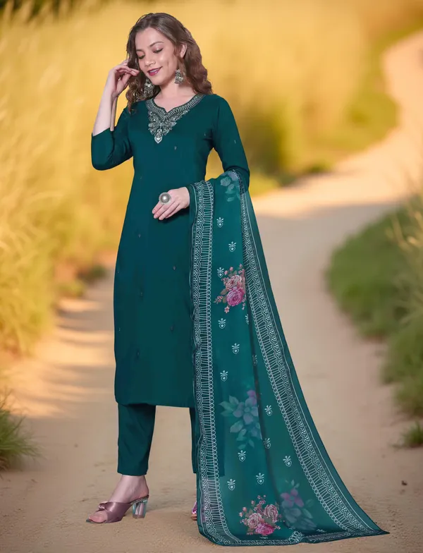 Lavender_Stitched_Kurta_And_Pant_&_Dupatta_Set_For_Women