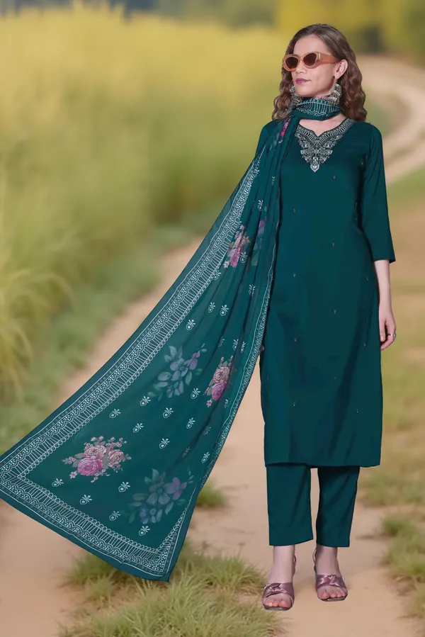 Lavender_Stitched_Kurta_And_Pant_&_Dupatta_Set_For_Women