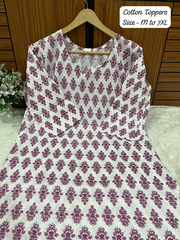 Purple_Cotton_Casual_Short_Top_For_Women