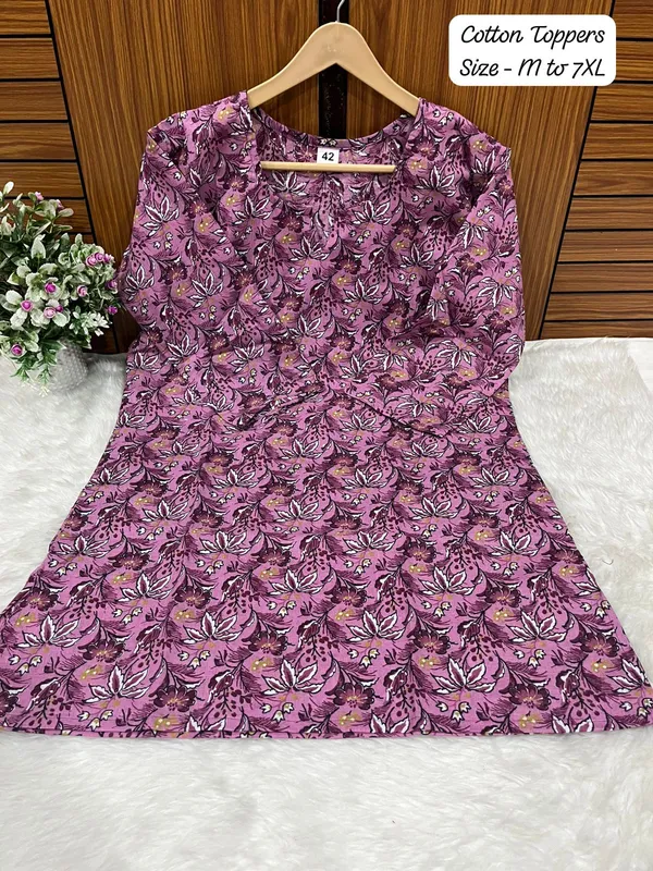 Pink_Cotton_Casual_Short_Top_For_Women