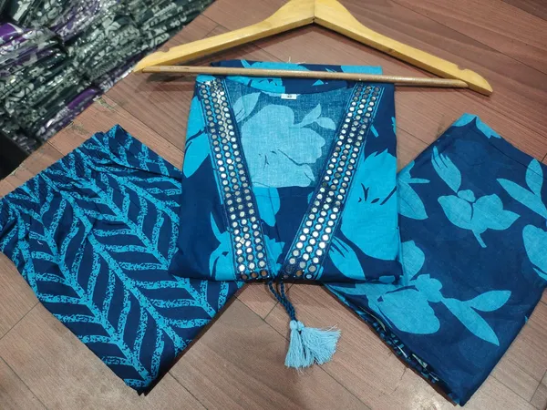 Blue_Cotton_Casual_Kurti_Pant_Dupatta_Set_For_Women