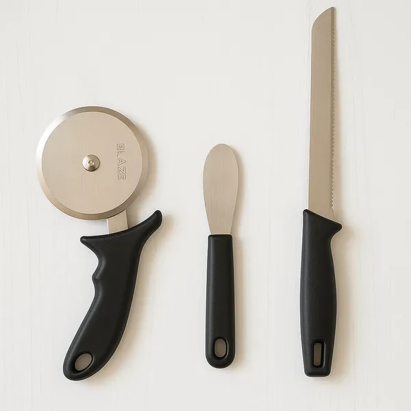 Silver_&_Black_Bread_Knife_+_Pizza_Cutter_+_Butter_Spreader_Combo_Set_(Pack_Of_3)