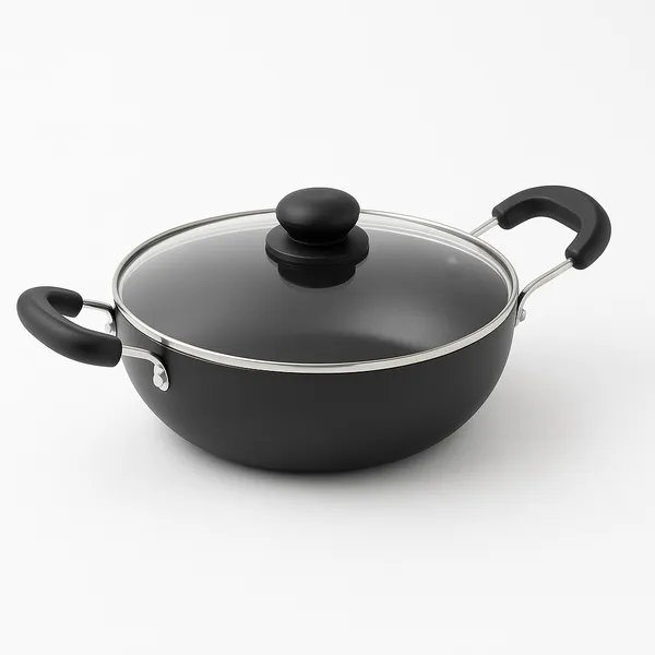 Black_Non-Stick_With_Induction_Premium_Aluminium_Kadhai_With_Glass_Lid