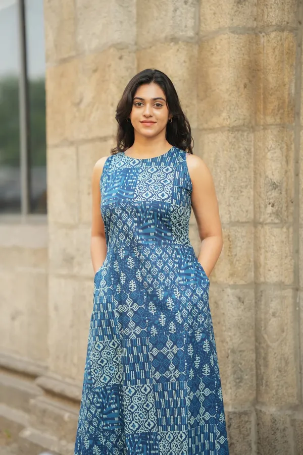 Printed_Cotton_Blue_Kurti_Plazo_Set