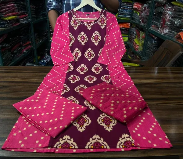 Jaipur_Wine_Ethnic_Printed_Kurta_Pant_&_Dupatta_Set
