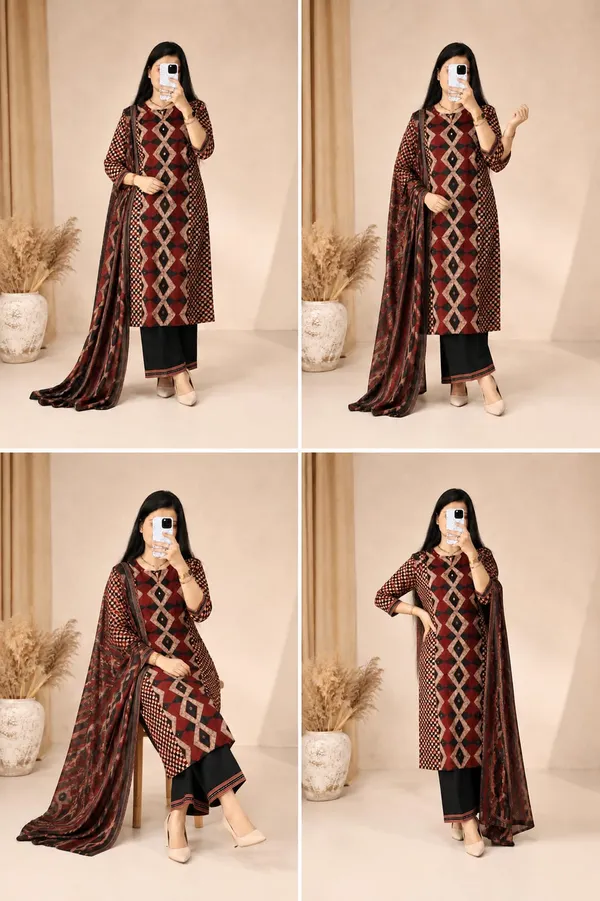 Maroon_Geometric_Printed_Kurta_Set_with_Dupatta