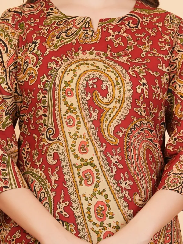 Maroon_Paisley_Printed_Kurta_with_Patiala_Pants_Set