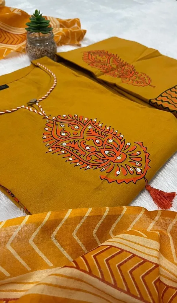 Mustard_Embroidered_Kurta_Set_with_Printed_Dupatta