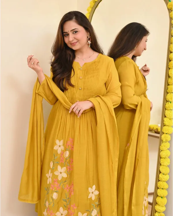 Mustard_Yellow_Floral_Embroidered_Anarkali_Suit_Set