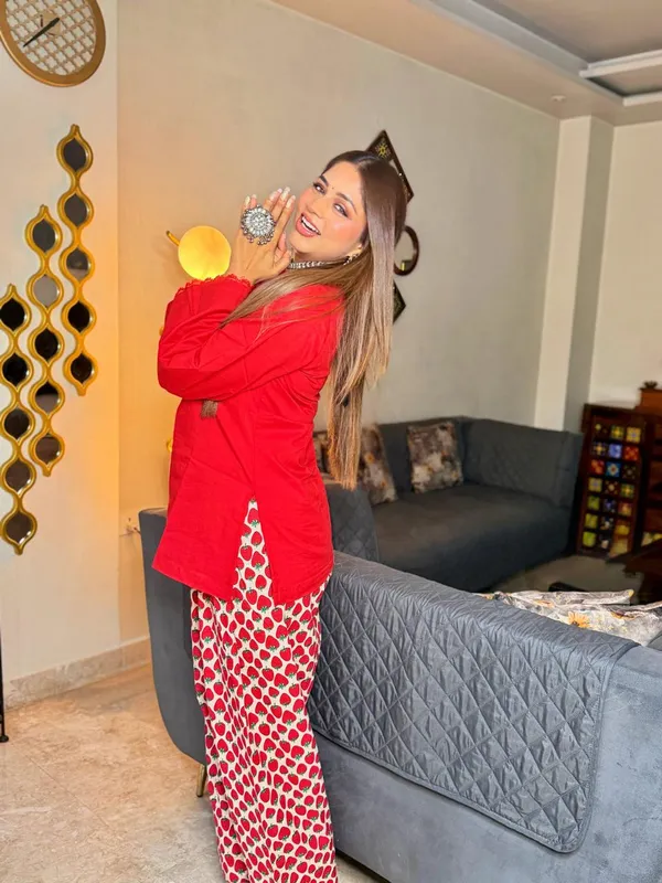 Red_Solid_Kurta_with_Strawberry_Print_Pants_Set