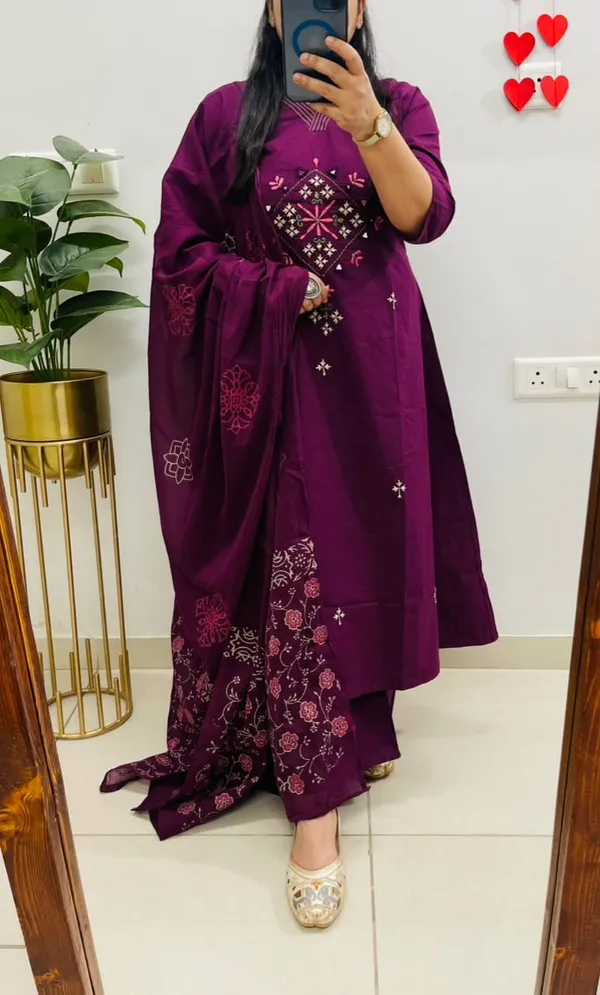 Royal_Plum_Embroidered_Kurta_Set_with_Printed_Dupatta