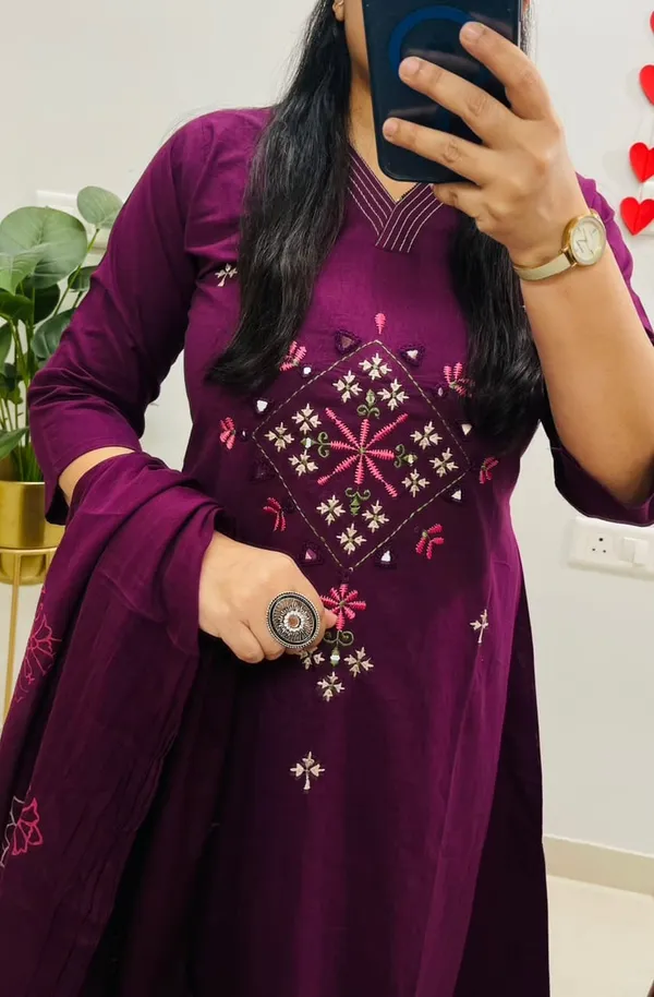 Royal_Plum_Embroidered_Kurta_Set_with_Printed_Dupatta