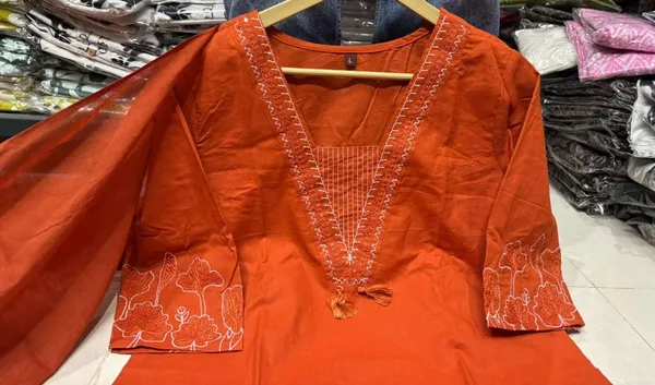 Rust_Orange_Embroidered_Cotton_Kurta_Set_with_Dupatta