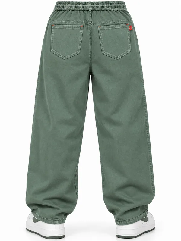 Boys_Green_Denim_4_Pocket_Baggy_Jeans_|_Korean_Fit_|_Elastic_Waist_Drawstring_|_Loose_Fit_Casual_Jeans_for_Kids