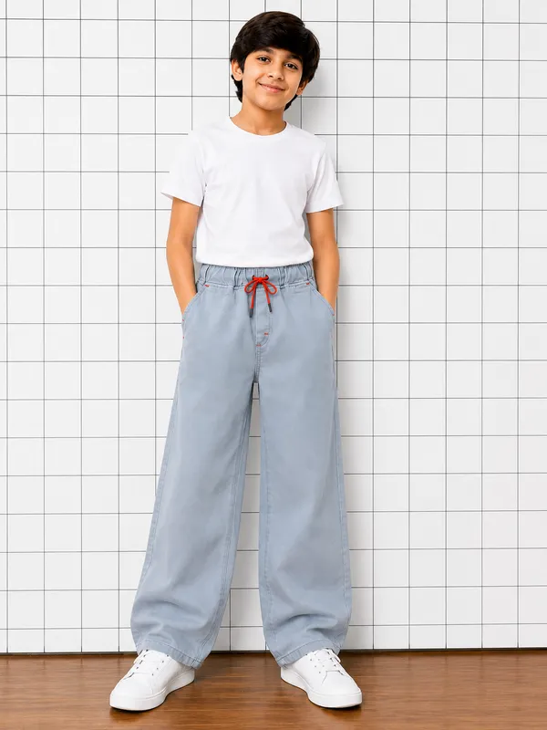 Boys_Light_Grey_Baggy_Fit_Denim_Jeans_|_Korean_Style_Loose_Fit_Elastic_Waist_Drawstring_Full_Length_Casual_Cotton_Denim_Pants