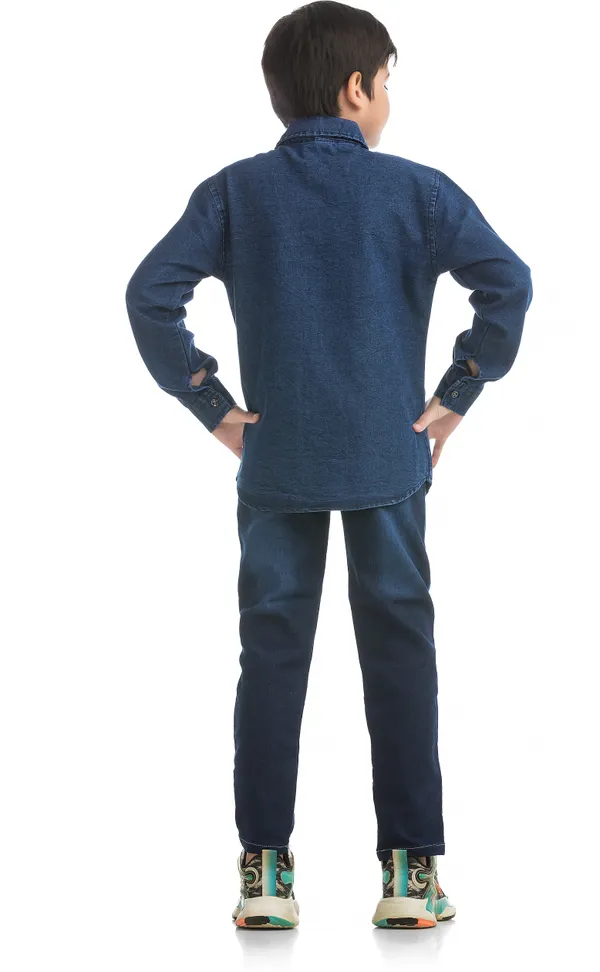 Dark_Blue_Cotton_Shirt_Pant_Combo_For_Kids
