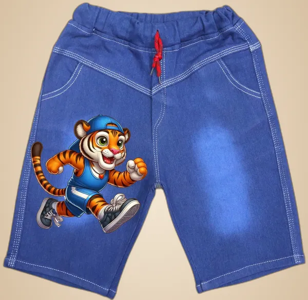 Tiger_Run_Denim_Shorts_For_Kids