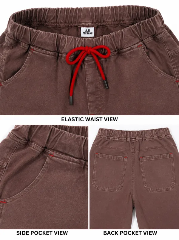 Boys_Brown_Baggy_Fit_Denim_Jeans_|_Korean_Style_Loose_Fit_Elastic_Waist_Drawstring_Full_Length_Casual_Cotton_Denim_Pants