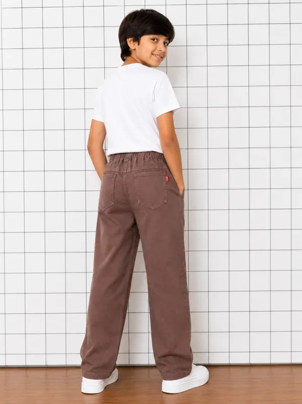 Boys_Brown_Baggy_Fit_Denim_Jeans_|_Korean_Style_Loose_Fit_Elastic_Waist_Drawstring_Full_Length_Casual_Cotton_Denim_Pants