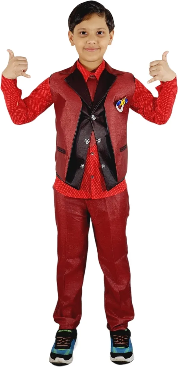 Maroon_Cotton_Blazer_Shirt_Trouser_Set_For_Kids