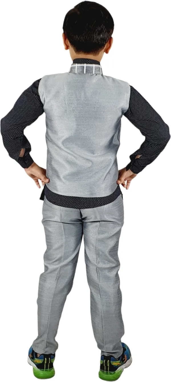 Silver_Cotton_Blazer_Shirt_Trouser_Set_For_Kids