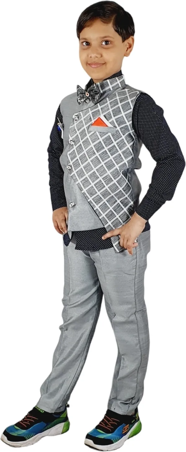 Silver_Cotton_Blazer_Shirt_Trouser_Set_For_Kids